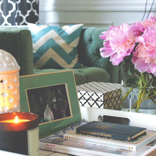 Coffee table styling.