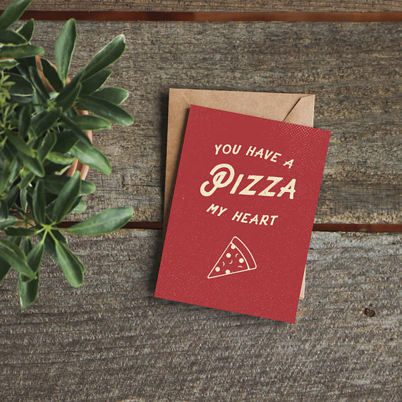Birthday Cards for Boyfriend, Funny Valentine's Day Card, Funny I Love You Card, Best Friend Card, Card for Girlfriend, Pizza Lover Card