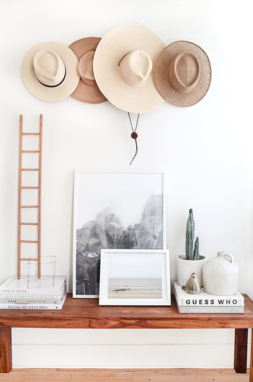 Straw hats as decor, hat gallery