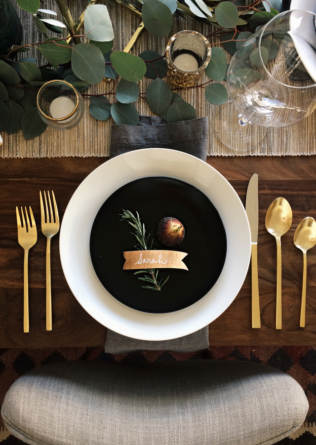 A personalized place setting lets your guest know “I did this just for you!” Assigning seats yourself even gives you the opportunity to try and set up two friends — and what’s more fun to be thankful for than a budding romance?