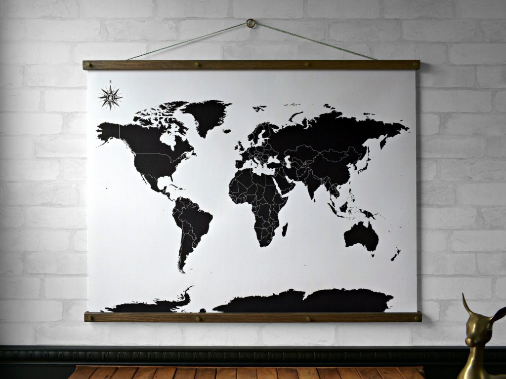 Gifts for Travelers: A map is the perfect way for your friend to mark their travels and display for all to see. Some are bulletin-board style with a set of pins to mark travel destinations. Or, they can use it as inspiration for upcoming travels.