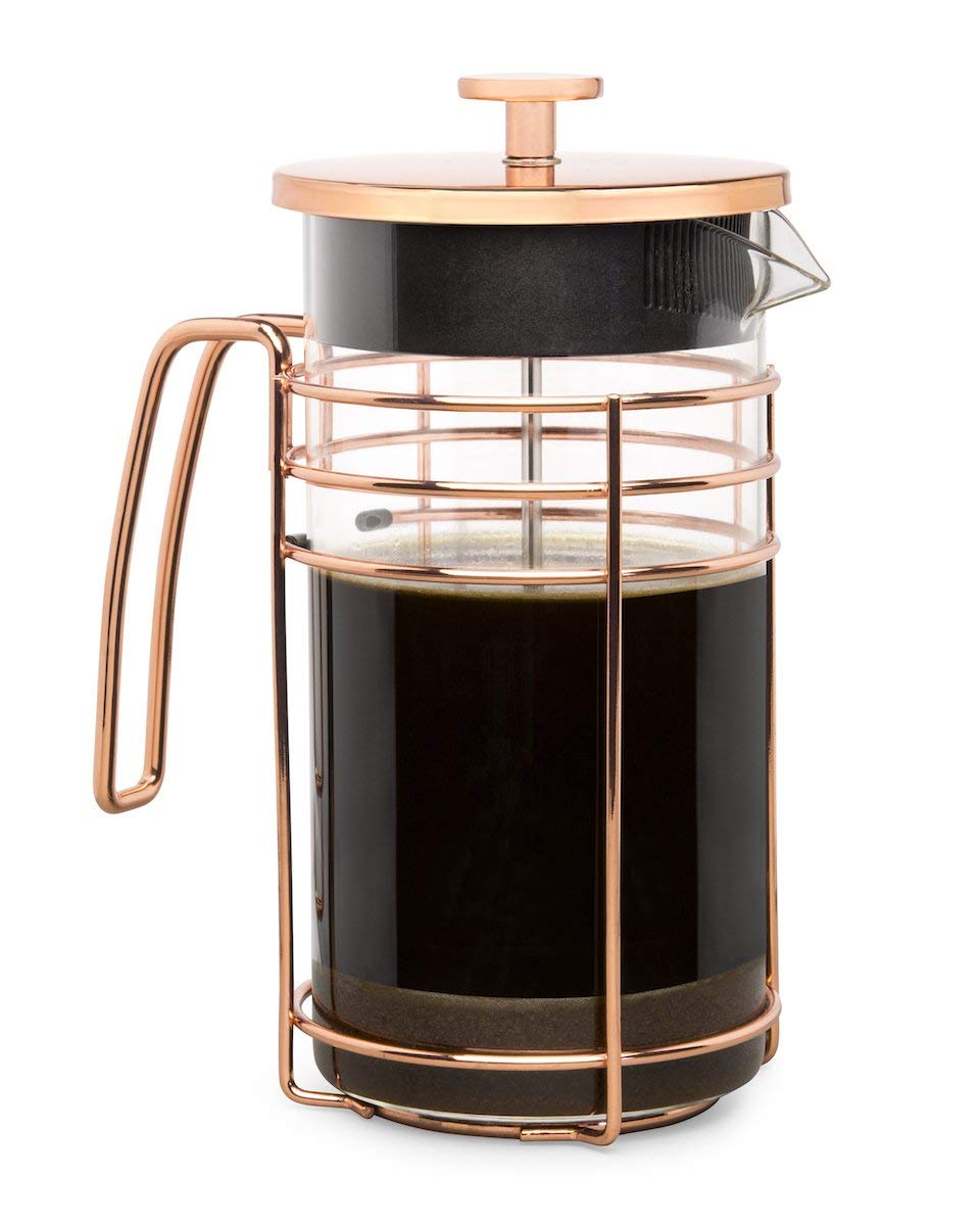 Gifts for Coffee Lovers: A French Press is a simple, sophisticated update from drip coffee. A French Press doesn’t use a paper filter (which can remove the flavors and oils), giving your coffee and richer and stronger flavor than drip coffee has. According to Lifehack, using a French Press requires a closer attention to detail — the brew time and weight in particular — but it’s well worth it for the quality upgrade. / theanastasiaco.com