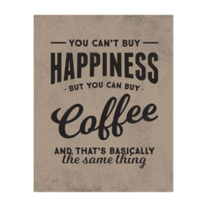 Gifts for Coffee Drinkers: Coffee Wall Art. Every coffee lover should have a special place not only in their heart but also in their home for their love of a fresh brewed cup o’ joe. This coffee wall art is perfect for the kitchen, above a coffee bar or even as office decor. It’s great in a gallery wall or framed as a standalone piece.