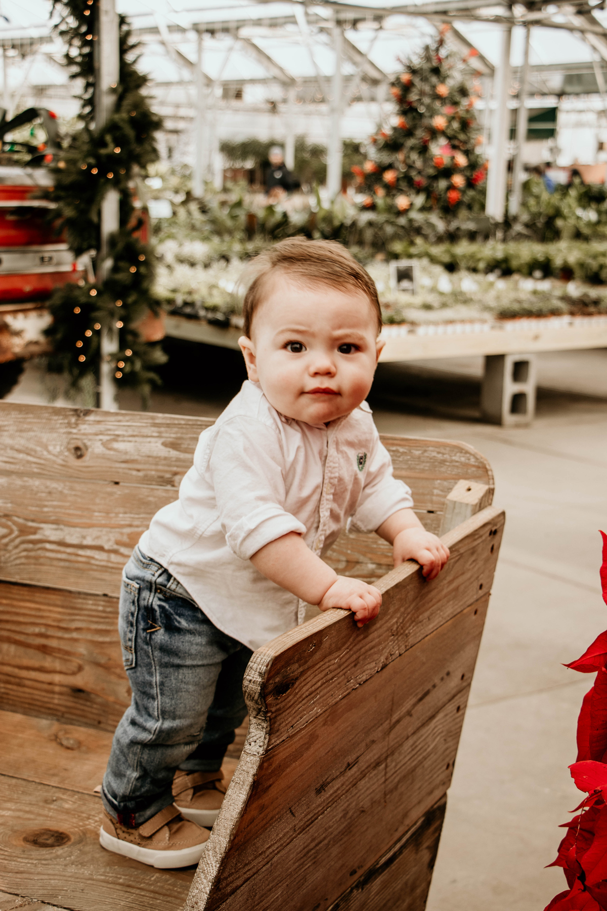 First Birthday Photos | Winter Family Photos with Baby | Christmas Family Pictures | Holiday Photos with Kids | Mulhall's | Omaha, Nebraska | theanastasiaco.com