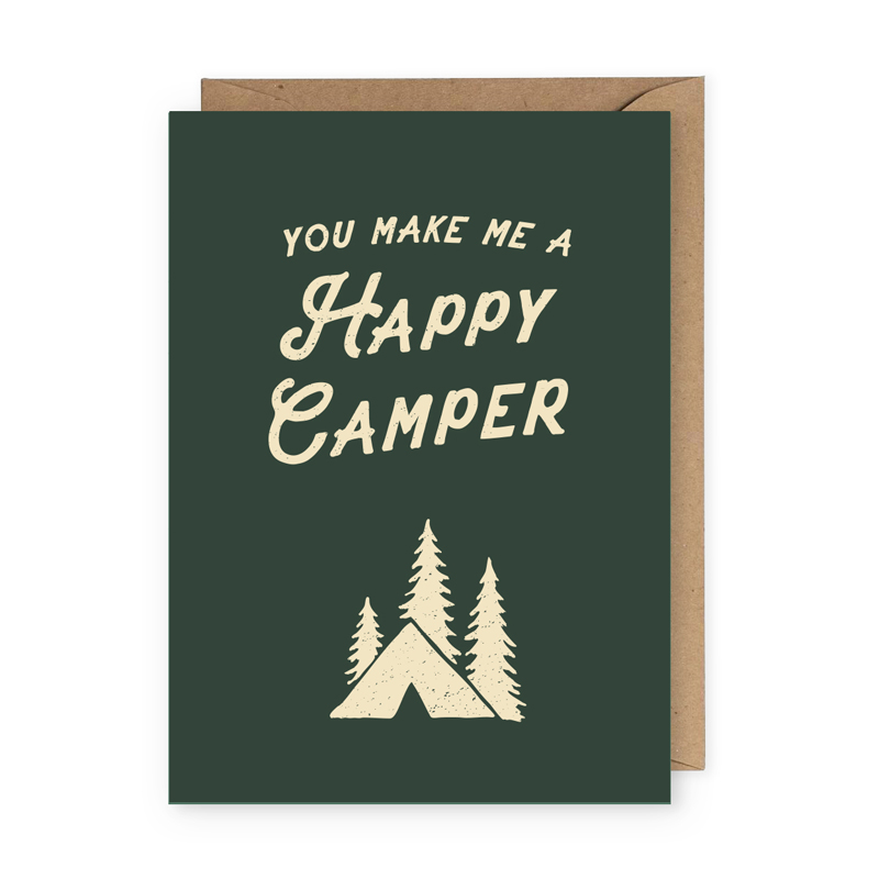Taking a few moments to write a card is one of the easiest, most thoughtful ways to show someone you care. These funny Valentine's Day cards are sure to bring some genuine smiles! / Happy Camper / shop.theanastasiaco.com