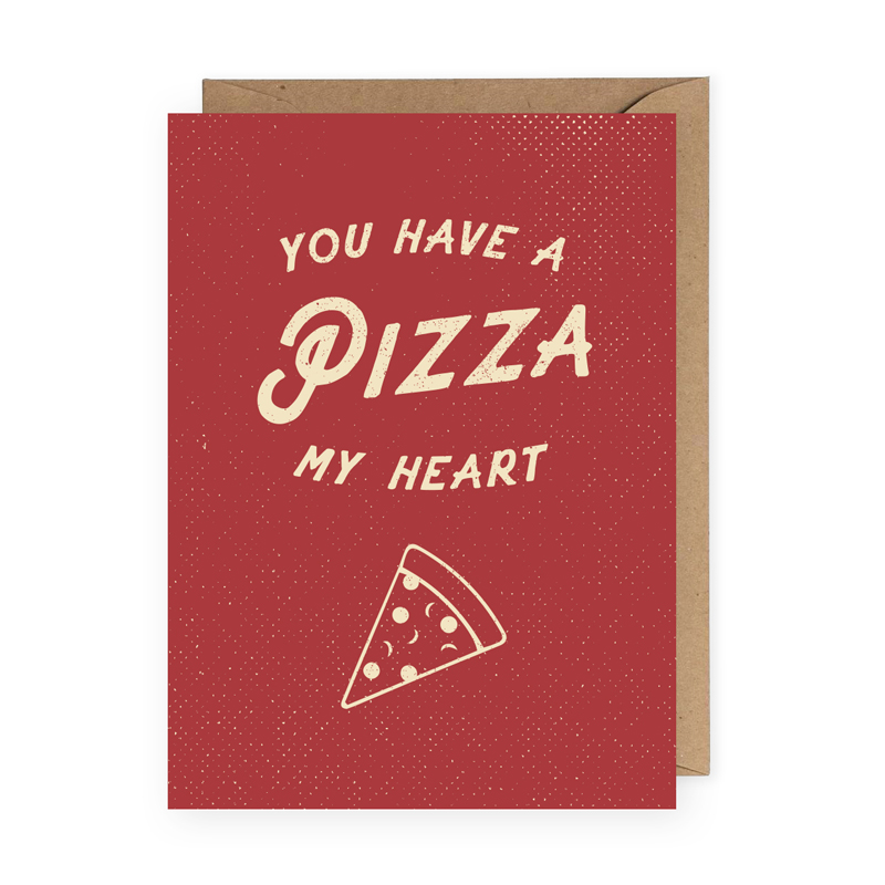 Taking a few moments to write a card is one of the easiest, most thoughtful ways to show someone you care. These funny Valentine's Day cards are sure to bring some genuine smiles! / Pizza My Heart Card / shop.theanastasiaco.com