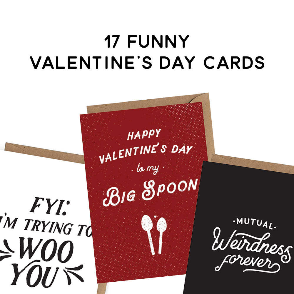 Taking a few moments to write a card is one of the easiest, most thoughtful ways to show someone you care. These funny Valentine's Day cards are sure to bring some genuine smiles! / shop.theanastasiaco.com