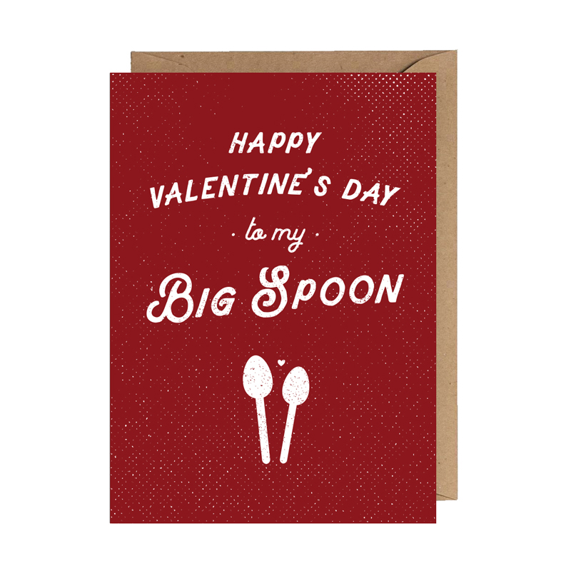 Taking a few moments to write a card is one of the easiest, most thoughtful ways to show someone you care. These funny Valentine's Day cards are sure to bring some genuine smiles! / Valentine's Day Big Spoon / shop.theanastasiaco.com