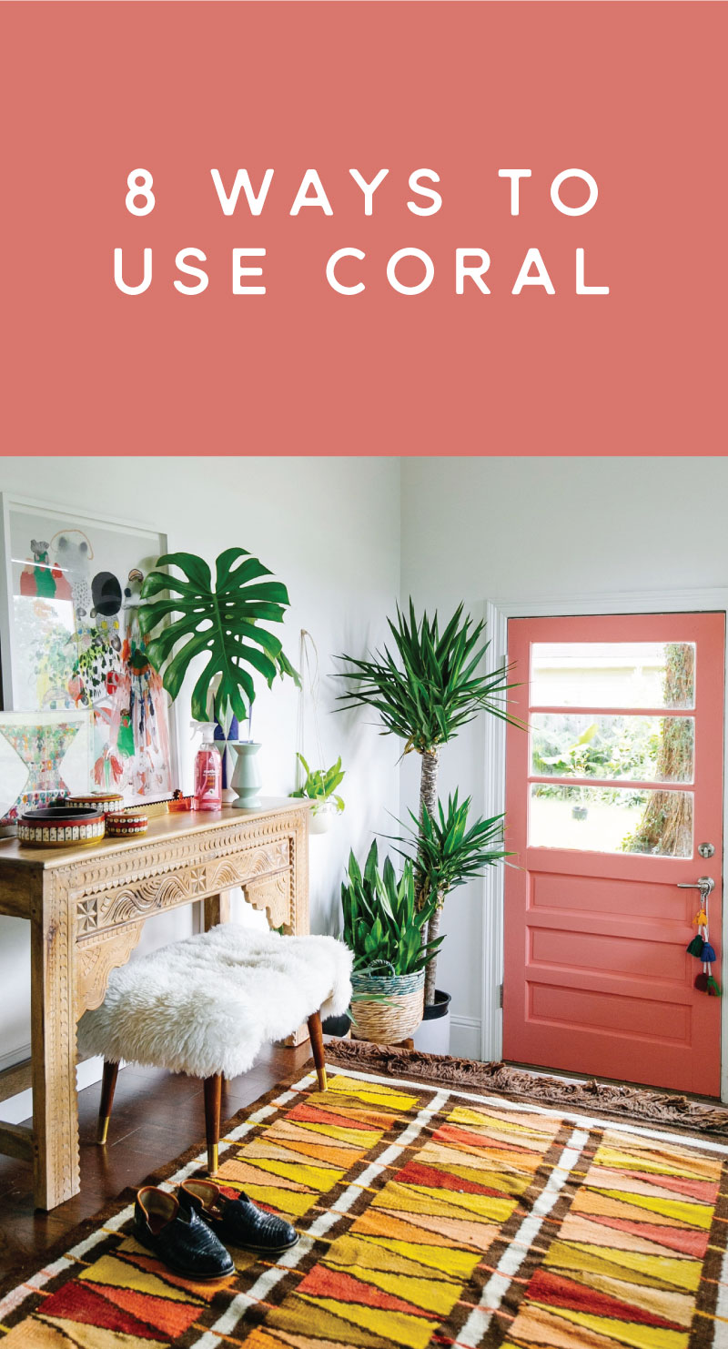 8 Ways to Use Coral, Decorating with Cora, Coral Accessories, Living Coral, Pantone 2019 Color / Living Coral was named as Pantone’s 2019 Color of the Year! Here are 8 ways to add a dose of this chic, cheerful hue into your life.