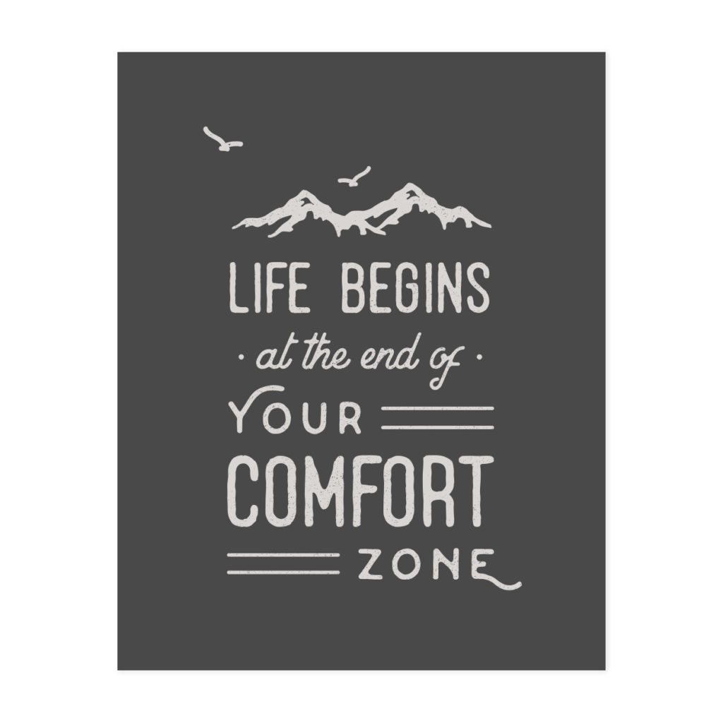 Everyone can use a little motivation now and then — especially new graduates who are tackling new jobs, furthering their education and moving to new places. Help them liven up their office or living space with a few pieces of inspirational wall art. / Life Begins at the End of Your Comfort Zone / Graduation Gift Ideas / theanastasiaco.com