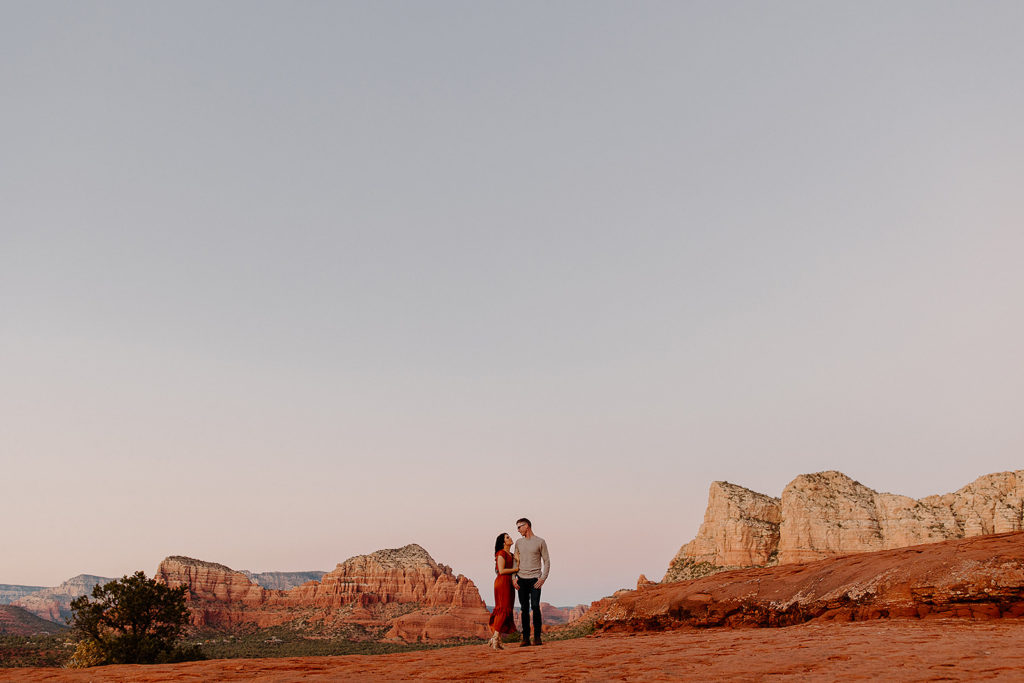 Sedona Arizona Engagement Photos at Bell Rock | Deana Coufal Photography | Desert Engagement Session | theanastasiaco.com