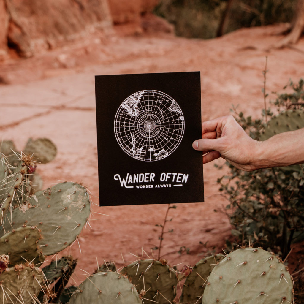 Southwest Decor, Wander Often Wonder Always Print, Sedona, Arizona, The Anastasia Co